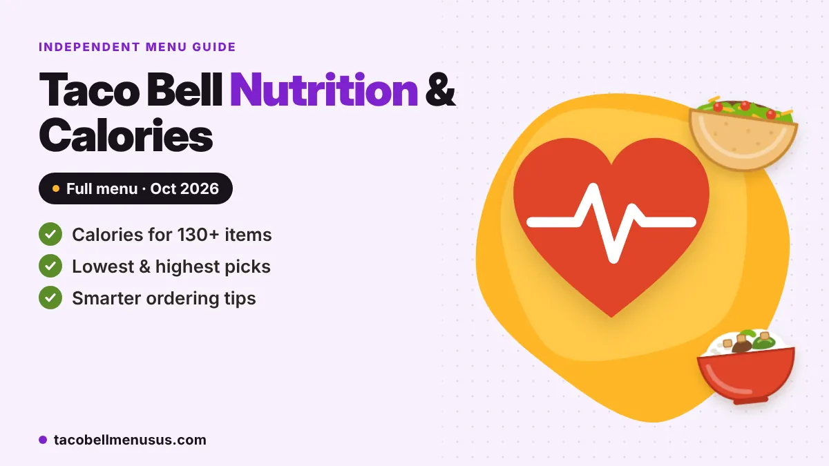 Taco Bell nutrition facts and calories chart for the full menu